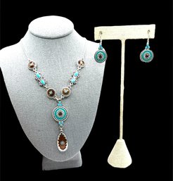 Vintage Boho Southwest Style Y Drop Necklace And Earrings Set