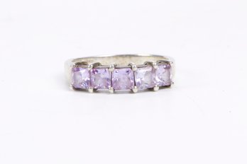 Sterling And Amethyst Style Stone Ring -size 9