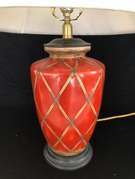 Red And Gold Painted Table Lamp