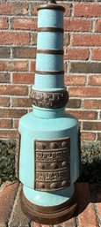 Fine Vintage 1960s Mid Century Modern Turquoise Glaze Pottery Lamp- NO SHIPPING