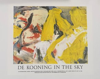 Original Vintage Lithograph 'In The Sky' By Willem De Kooning