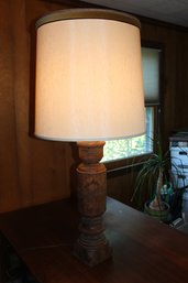 46 In Tall Wood Turned Lamp