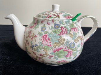 Teapot St. George Fine Bone China Teapot, Rose Pattern Cup And Lid 3 Piece Set