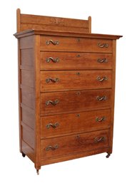 Connecticut Antique Chest Of Graduating Drawers  On Casters