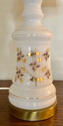 Mid-Century Glass Table Lamp With Gilt Decorations