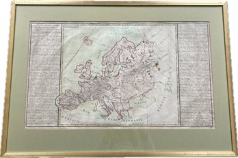 Gilt Framed Matted Map - Europe And Asia