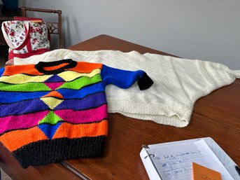 Two Beautiful Hand Knit Sweaters
