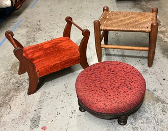 Lot Of 3 Vintage Stools