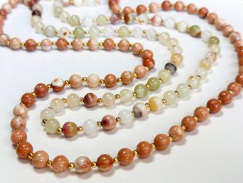 A Pairing Of Vintage Agate Necklaces
