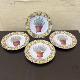 A Set Of 4 Limoges Plates - Reproduction Of 1855 Design