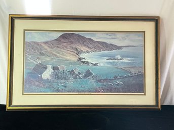 Framed Signed And Numbered Art Lithograph Print Of Landscape
