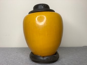 EARLY YELLOW  URN MADE IN JAPAN