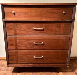 Mid Century Solid Wood Dresser With Inlaid Drawer Fronts