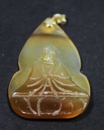 Vintage Carved Jade Buddha Pendant