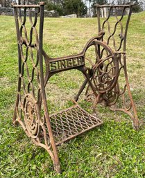 An Antique Cast Iron Singer Sewing Machine Base