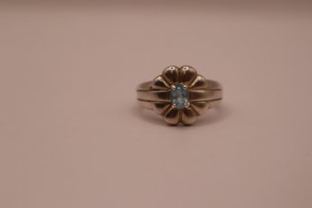 Sterling With Light Blue Stone Ring Size 8.5