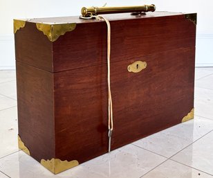 A Fine Wine Lock Box - Brass Handle And Campaign Hardware