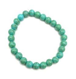 Vintage Turquoise Color Round Beaded Stretchy Bracelet