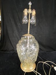 Pressed Glass Deco Vase Table Lamp