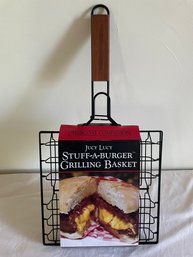Charcoal Companion Stuff-A-Burger Grilling Basket - NEW