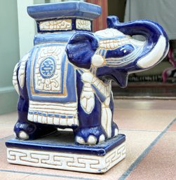 A Glazed Ceramic Elephant Plant Stand Or Pedestal