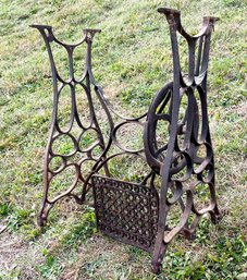 An Antique Cast Iron Sewing Machine Base