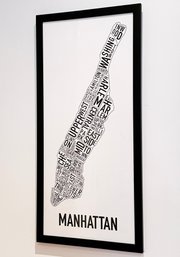 A Framed Print - Manhattan By Neighborhood