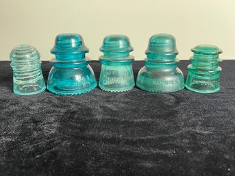 Antique Blue Green Insulator Caps