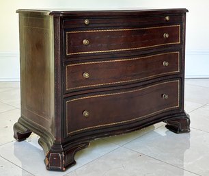 A Leather Clad Nightstand With Pull Out Writing Desk By Maitland-Smith