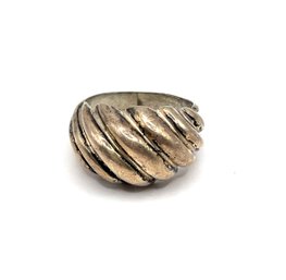 Vintage Sterling Silver Large Ribbed Ring, Size 5.25