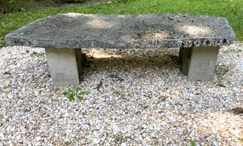 Stone Slab Bench On Cinderblocks