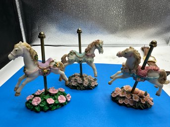 3 Miniature Carousel Horses