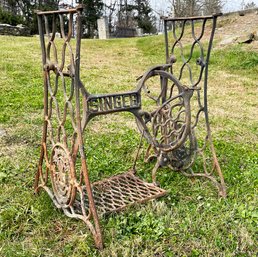 An Antique Cast Iron Singer Sewing Machine Base