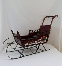 A Lovely Wooden Victorian Style Doll Sled