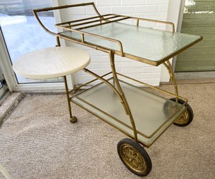 MCM Bar Cart With Swing-Out Shelf