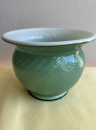 Fenton Green Swirl Vase