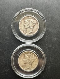 2 Mercury Dimes 1941, 1941-D