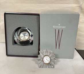 Waterford Lead Crystal 'Eclipse' Clock  Starburst Congratulations' Clock.   A3-RC