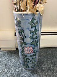 Chinese Floral Porcelain Floor Vase