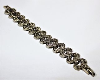 Vintage Silver Tone Link Bracelet Made To Look Like Rhinestones