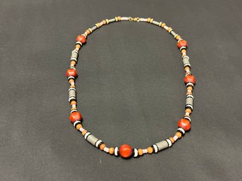 A Vintage Wooden Bead Necklace