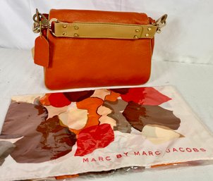 2 Piece Fashion Must Have! - Orange Leather Handbag & Marc By Marc Jacobs NEW Scarf