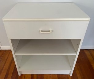 White One Drawer Cabinet With Shelves