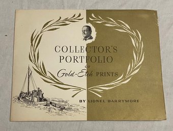 Collectors Portfolio Of Gold Etched Prints By Lionel Barrymore Presented By Studebaker Corp