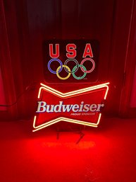 Vintage Olympic Budweiser Neon Sign