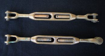 Vintage Pair Of Brass Marine Sailboat Turnbuckles