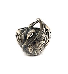 Vintage Sterling Silver Swan Ring, Size 6