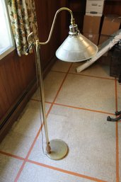 56 Inch Brass Floor Lamp - Glass Shade