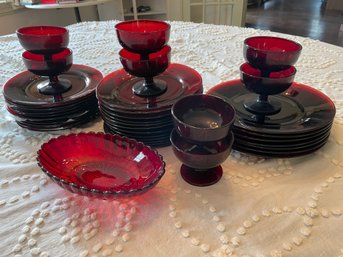 Ruby Red Glass Collection.