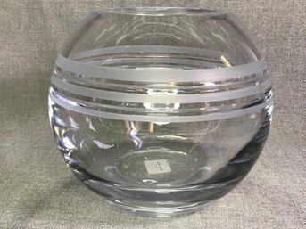 Fantastic Brand New ($220 Retail Price) KATE SPADE By LENOX Large Crystal Library Stripe Rose Bowl - WOW !